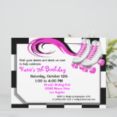 Aangepaste uitnodigingen voor rolschaatsen (Staand voorkant)