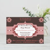 Aangepaste uitnodigingen voor roze en bruine dames (Staand voorkant)