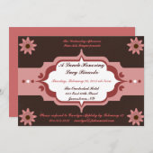 Aangepaste uitnodigingen voor roze en bruine dames (Voorkant / Achterkant)