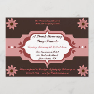 Aangepaste uitnodigingen voor roze en bruine dames