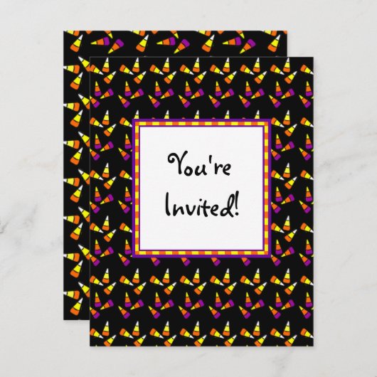 Aangepaste uitnodigingen voor Snoep op basis van h (Voorkant / Achterkant)