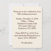 Aangepaste uitnodigingen voor vijftigste verjaarda (Achterkant)