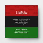 Aangepaste UJAMAA Happy Kwanzaa plaque Fotoplaat (Voorkant)