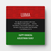 Aangepaste UJIMA Happy Kwanzaa plaque Fotoplaat (Voorkant)