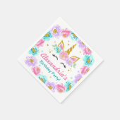 Aangepaste Unicorn Birthday Servet (Hoek)
