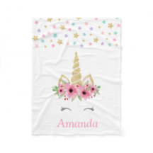 Aangepaste Unicorn Fleece Blanket