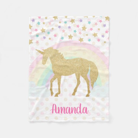 Aangepaste Unicorn Fleece Blanket (Voorkant)