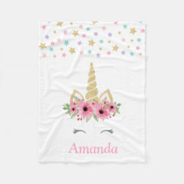 Aangepaste Unicorn Fleece Blanket Deken