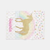 Aangepaste Unicorn Fleece Blanket Deken (Voorkant (Horizontaal))