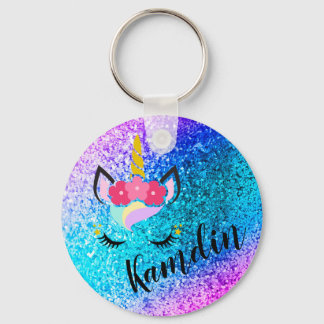 Aangepaste Unicorn Ombre Sleutelhanger Zipper Pull