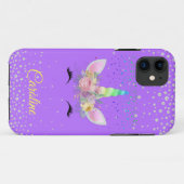 Aangepaste Unicorn persoonlijke Paarse achtergrond Case-Mate iPhone Case (Achterkant (horizontaal))