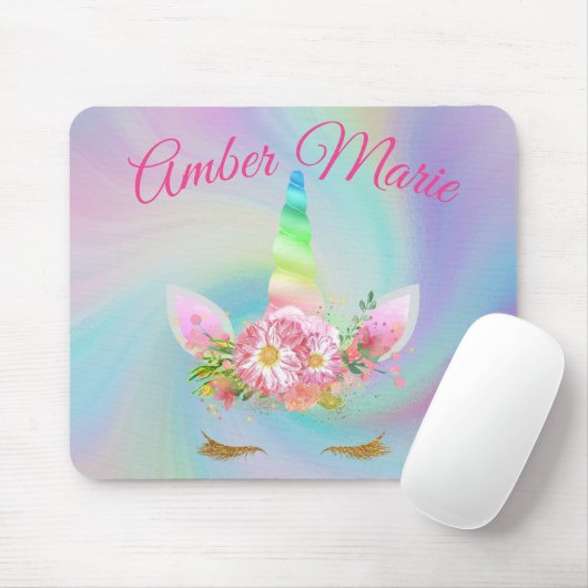 Aangepaste Unicorn Rainbow Floating Muismat (Met muis)
