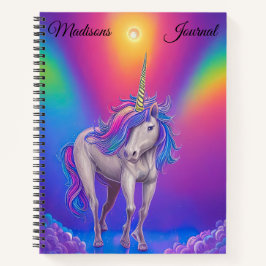 Aangepaste Unicorn-regenboog Notitieboek
