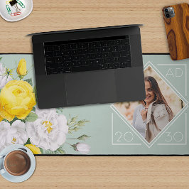 Aangepaste unieke Afstuderen foto Keepsake Floral Bureaumat