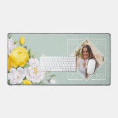 Aangepaste unieke Afstuderen foto Keepsake Floral Bureaumat (Keyboard & Muis)