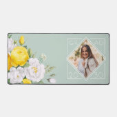 Aangepaste unieke Afstuderen foto Keepsake Floral Bureaumat (Voorkant)