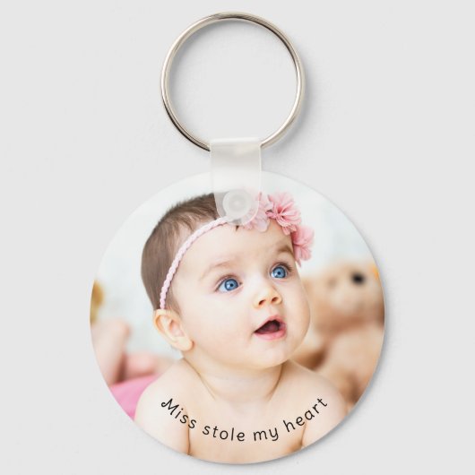 Aangepaste, unieke Baby-fotonaam Sleutelhanger (Voorkant)