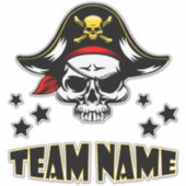 Aangepaste unieke gepersonaliseerde piraat sticker (Voorkant)