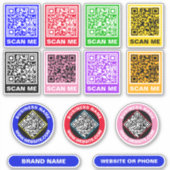 Aangepaste unieke QR-codes - promotie stickers (Voorkant)