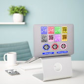 Aangepaste unieke QR-codes - promotie stickers (Laptop op bureau)