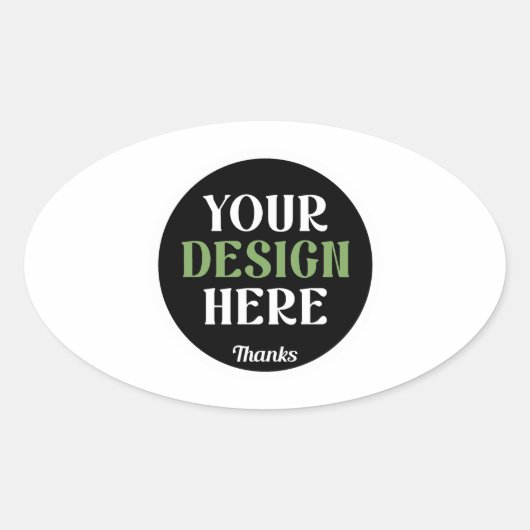 Aangepaste, unieke, slanke & minimalistische Hersh Ovale Sticker (Voorkant)