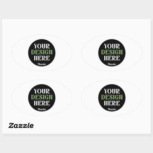 Aangepaste, unieke, slanke & minimalistische Hersh Ovale Sticker (Vel)