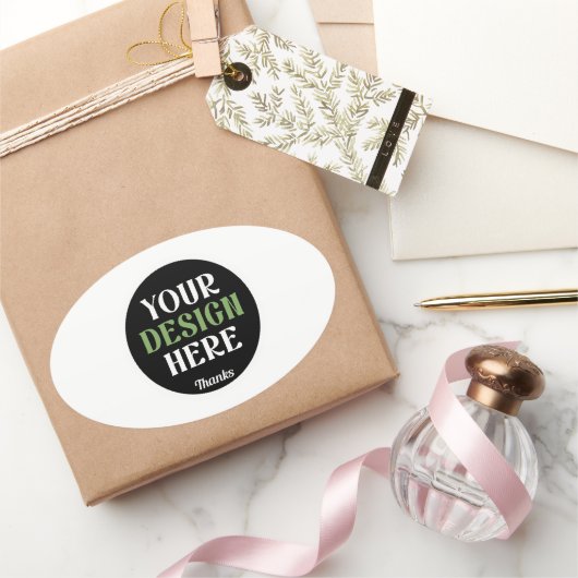 Aangepaste, unieke, slanke & minimalistische Hersh Ovale Sticker (Geschenken)