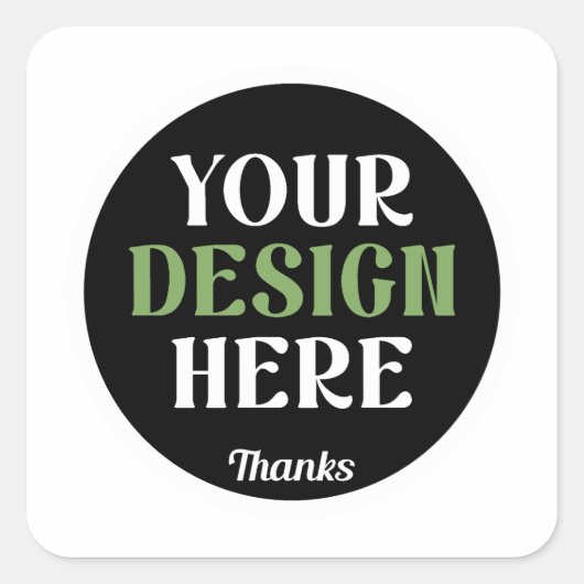 Aangepaste, unieke, slanke & minimalistische Hersh Vierkante Sticker (Voorkant)