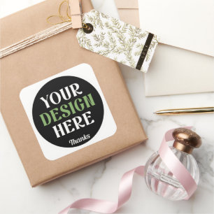 aangepaste, unieke, strakke & minimalistische hers vierkante sticker