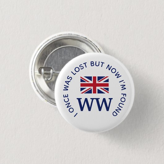 Aangepaste Union Jack MONOGRAM Ronde Button 3,2 Cm (Voorkant /achterkant)