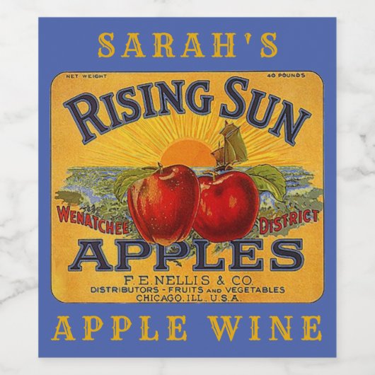 Aangepaste update over  etiket Apple Wine Crate (Enkel label)