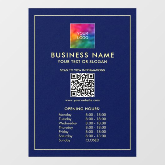 Aangepaste Upload Jouw Logo QR-code Openingsuren  Raamsticker (Vel)