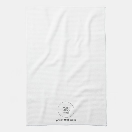 Aangepaste upload uw zakelijke Logo Text Sjabloon Theedoek (Verticaal)