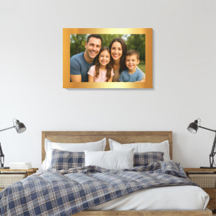 Aangepaste Upload van Uw Foto naar Effen Gouden Ac Canvas Afdruk