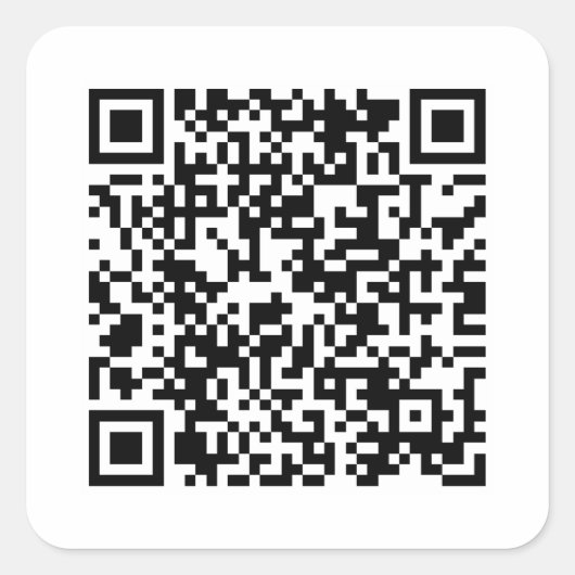 Aangepaste URL voor QR-code Vierkante Sticker (Voorkant)