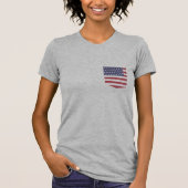 Aangepaste USA Flag Pocket T-shirt, Patriottische  T-shirt (Voorkant)