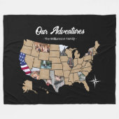 Aangepaste USA Reiskaart Foto Deken (Voorkant (Horizontaal))