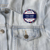 Aangepaste USA-stemcampagne Ronde Button 5,7 Cm (In situ)