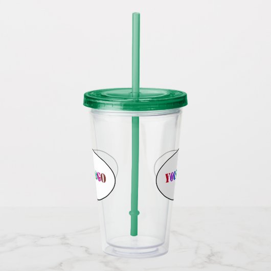 Aangepaste uw bedrijf Logo Acryl Tumbler Acryl Drinkbeker (Rechts)