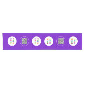 Aangepaste uw bedrijf Logo en QR Code Table Runner Korte Tafelloper (Horizontaal)