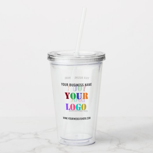 Aangepaste uw bedrijf Logo en tekst Acryl Tumbler Acryl Drinkbeker (Achterkant)