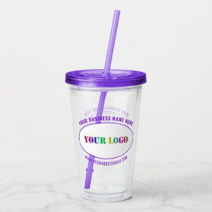 Aangepaste uw bedrijf Logo en tekst Acryl Tumbler Drinkbeker