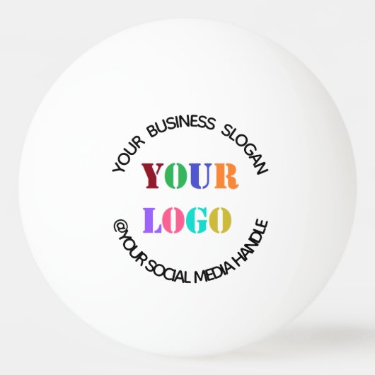 Aangepaste uw bedrijf Logo en tekst Ping Pong Ball (Voorkant)