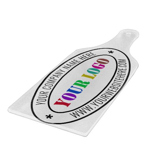 Aangepaste uw bedrijf Logo en tekst snijplank (Hoek)