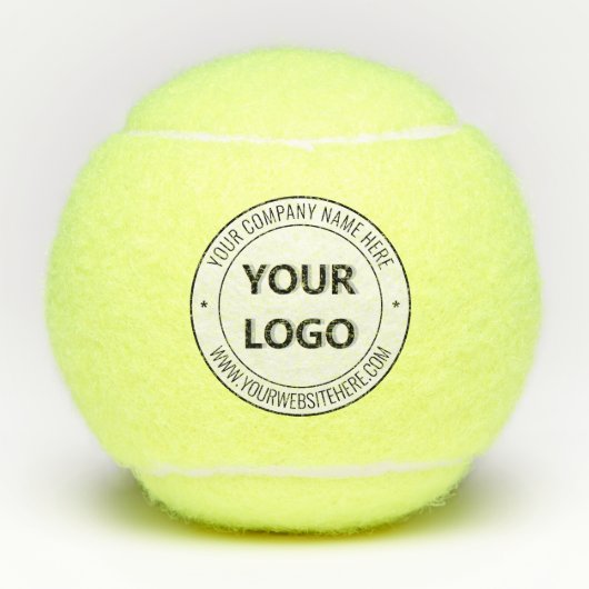 Aangepaste uw bedrijf Logo en tekst tennisballen (Voorkant)