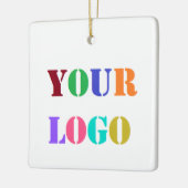 Aangepaste uw bedrijf Logo kerstversiering Keramisch Ornament (Links)