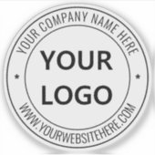 Aangepaste Uw Bedrijf Logo Naam Website Sticker (Voorkant)
