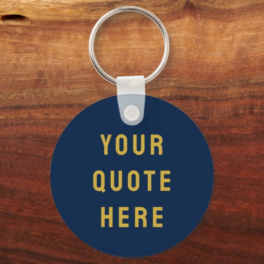 Aangepaste Uw Citaat Hier Geschenk Navy Goud Geper Sleutelhanger (Voorkant)