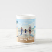 Aangepaste Uw Familie Foto Collage Bone China Mok (Voorkant)