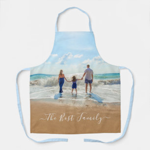 Aangepaste uw familie foto Schort cadeau met tekst